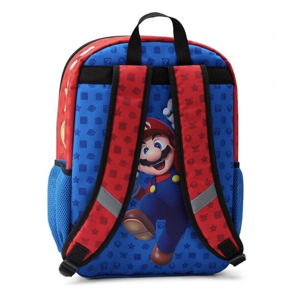 NEW Super Mario Bros Backpack 17” It's-a me Kids Nintendo Blue Red And Blue … - Picture 3 of 9
